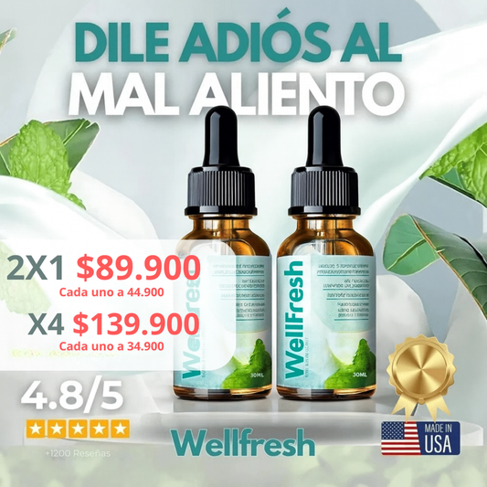 2x1 Well Fresh - Elimina el mal aliento en segundos (Gotas naturales)